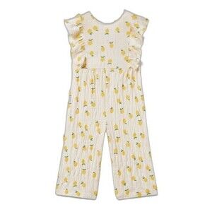 Zara Jumpsuit‎ lemon print NWT 5-6y